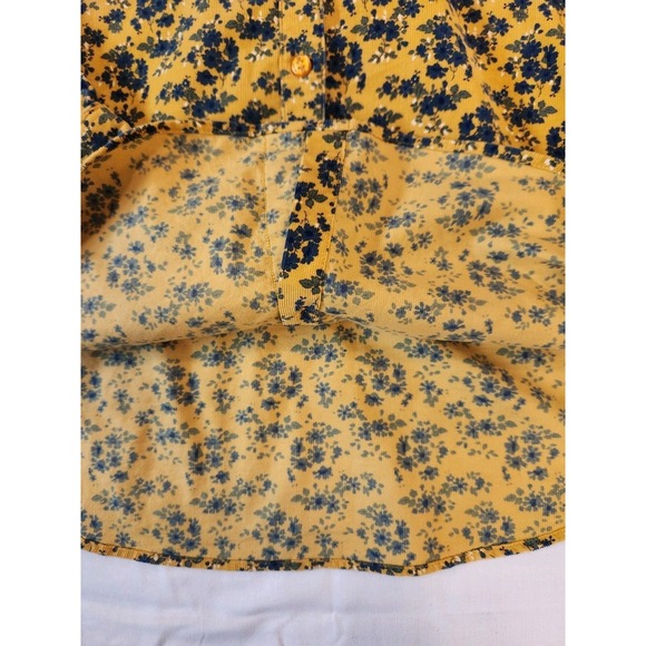 Orvis Women Yellow Floral Button-Up Corduroy Shirt Size M Casual Rugged Outdoor - Picture 7 of 13
